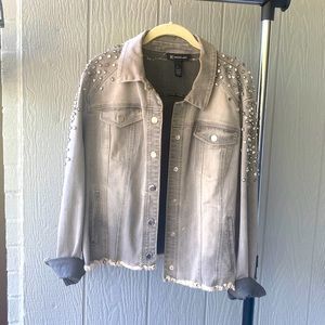 I-N-C Denim Studded Jacket